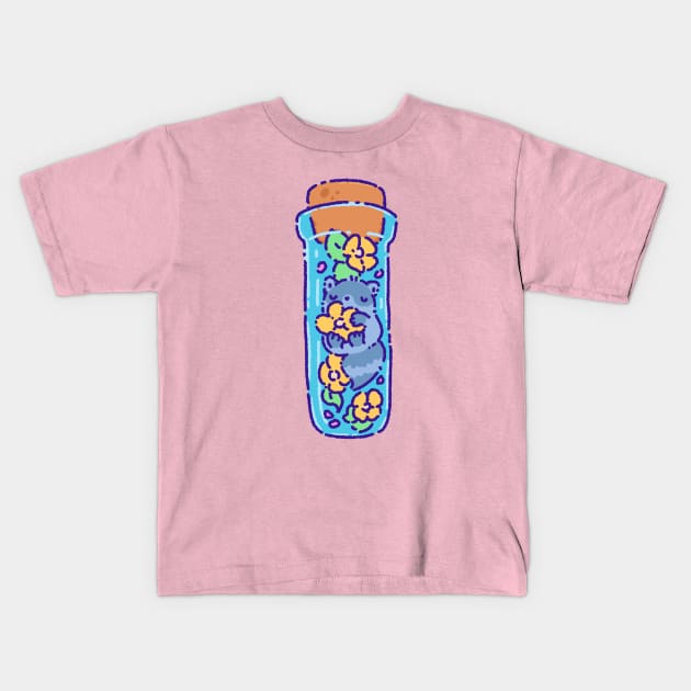 Raccoon in a jar Kids T-Shirt by Tinyarts